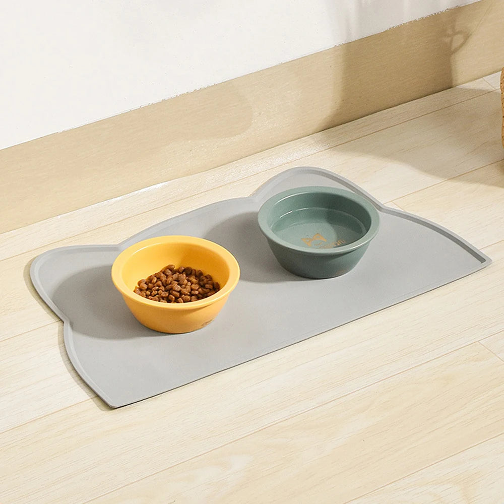 Tapis oreilles de chats en silicone anti-dérapant - espaces de repas propre et organiser
