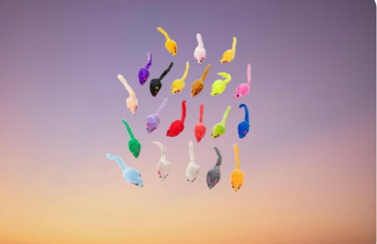 Lot de 10 souris colorées- Le jouet indispensable pour chats joueurs