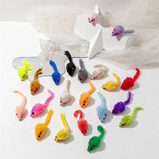 Lot de 10 souris colorées- Le jouet indispensable pour chats joueurs