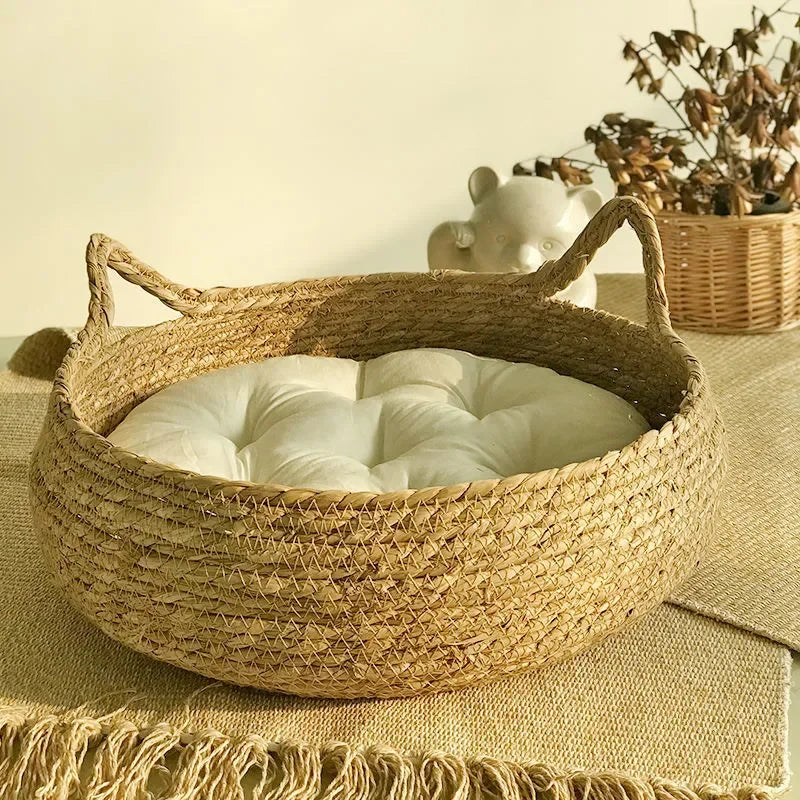 Panier Cocooning avec Coussin Douillet – Le Nid Parfait pour le Sommeil de Votre Chat !