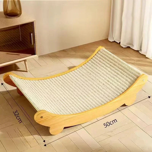 Lit et Griffoir pour Chat en Bois et Sisal – 2 en 1 Confort & Griffades