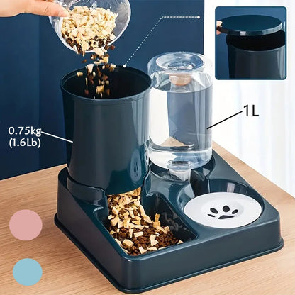 Distributeur Automatique 2-en-1 pour Chat – Eau & Croquettes