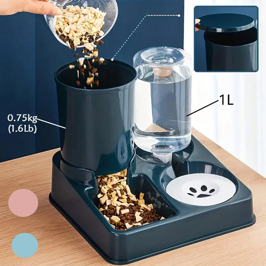 Distributeur Automatique 2-en-1 pour Chat – Eau & Croquettes