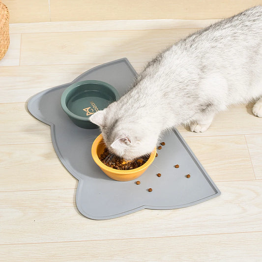 Tapis oreilles de chats en silicone anti-dérapant  - espaces de repas propre et organiser