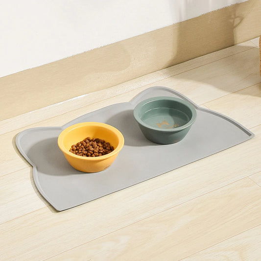 Tapis oreilles de chats en silicone anti-dérapant  - espaces de repas propre et organiser
